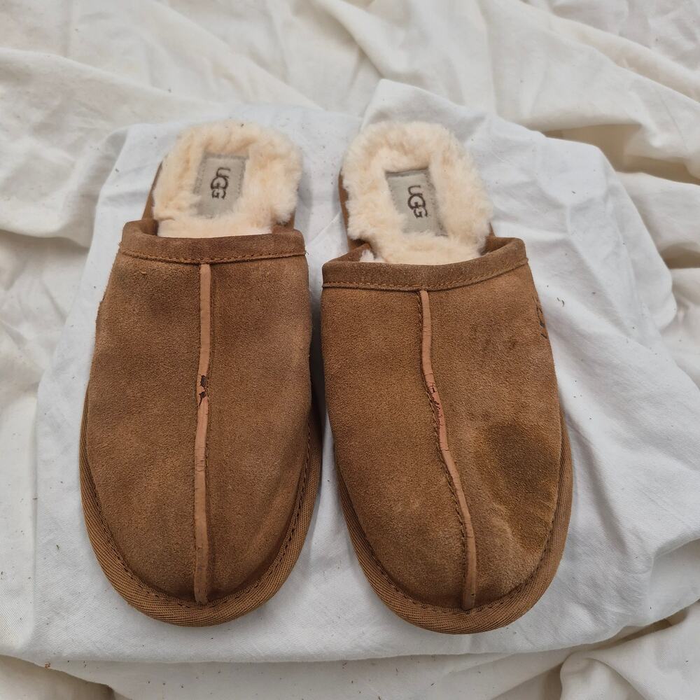 UGG Scuff Shearling slippers slip-on clog Chestnut Women's size 7